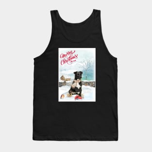 Patterdale Terrier Dog Merry Christmas Tank Top